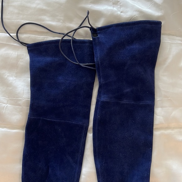 Blue Suede Stuart Weitzman Thigh High Boots - Picture 3 of 4